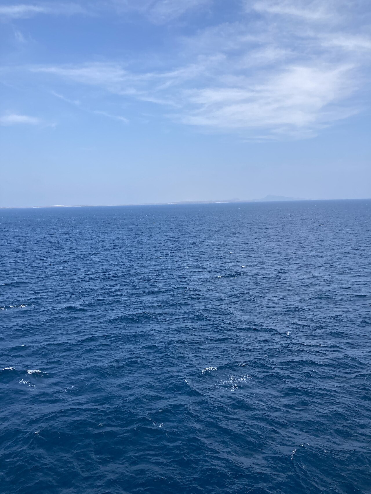 Bab-el-Mandeb strait from mid-channel