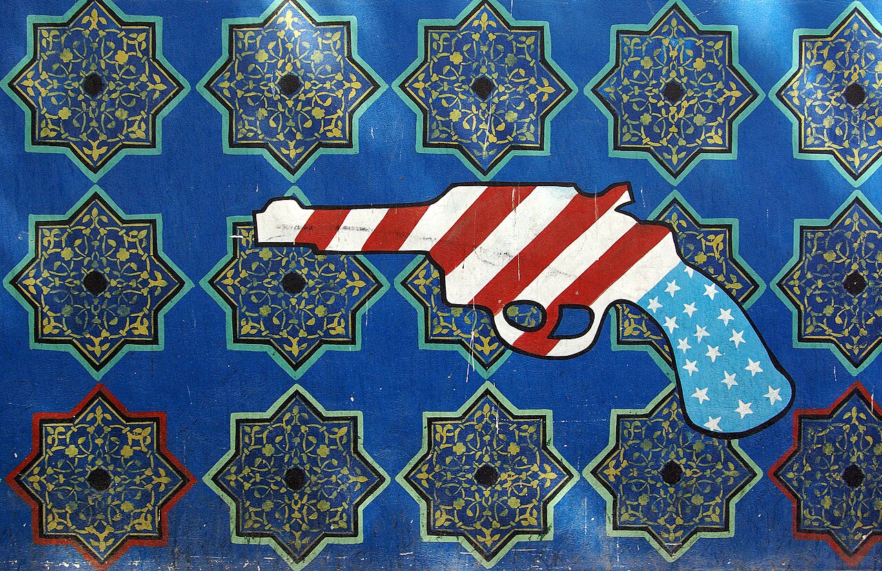 Propaganda mural at the former U.S. embassy in Tehran