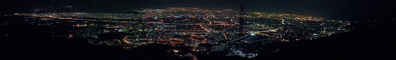 Tehran at night, viewed in panorama