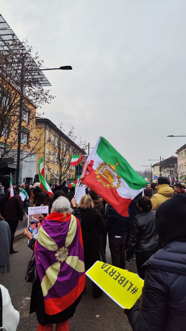 Iranian diaspora protest in Milan, January 2026