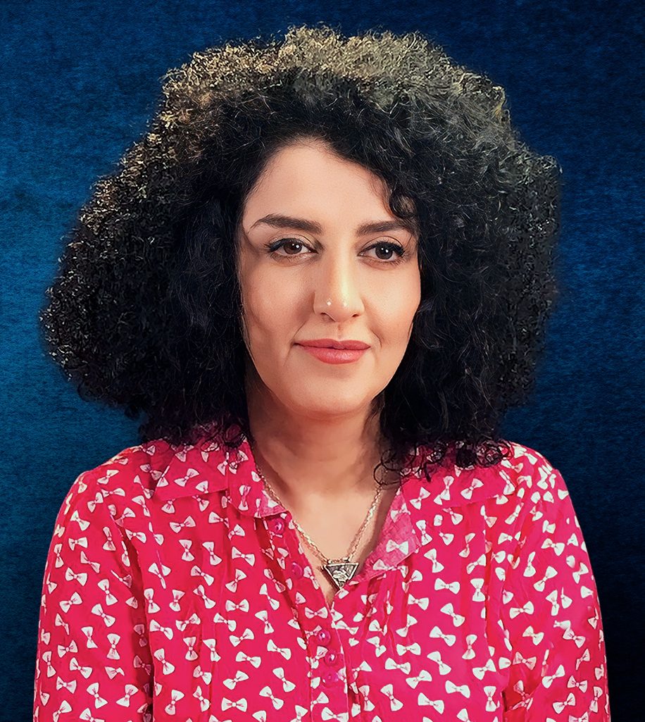 Portrait of Iranian human rights defender Narges Mohammadi.