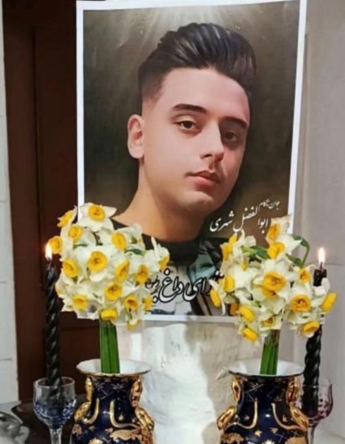 Portrait of Abolfazl Shahri, aged 19, from Isfahan, killed on January 18, 2026.