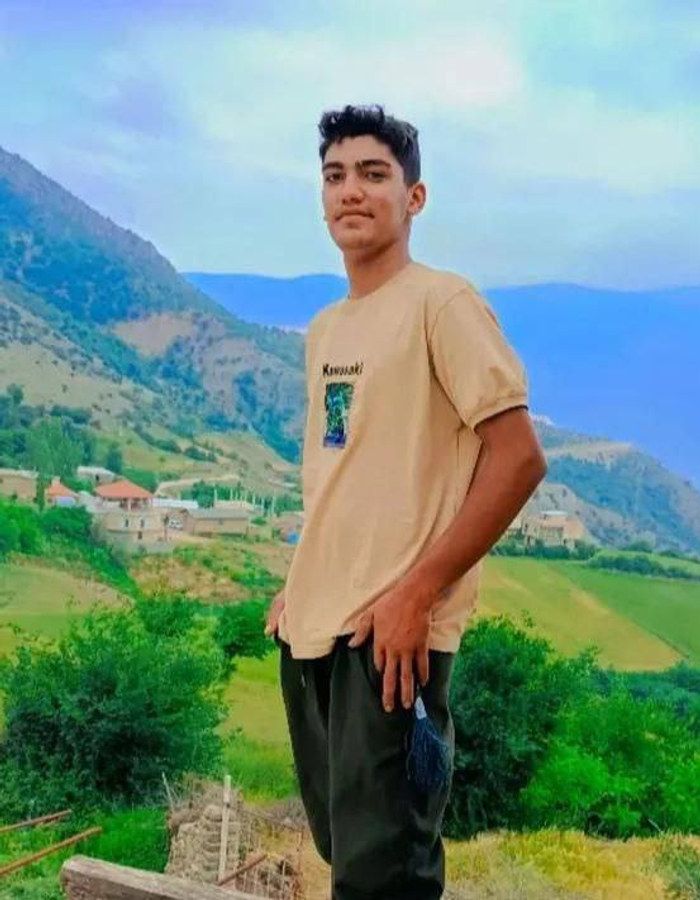 Portrait of Amirhossein Donlou, aged 19, from Azarshahr, killed on January 8, 2026.