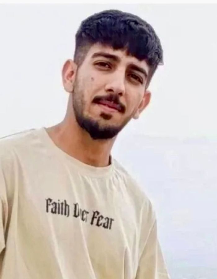 Portrait of Arian Mashkouli, aged 21, from Mamassani, killed on January 13, 2026.