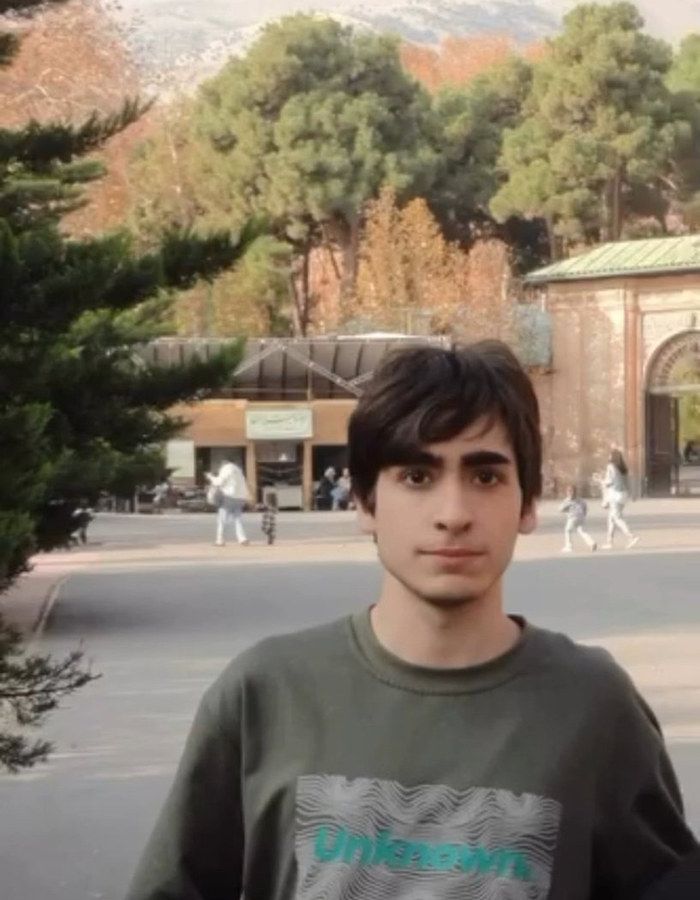 Portrait of Arman Haji Yousefi, aged 20, from Arak, killed on January 8, 2026.