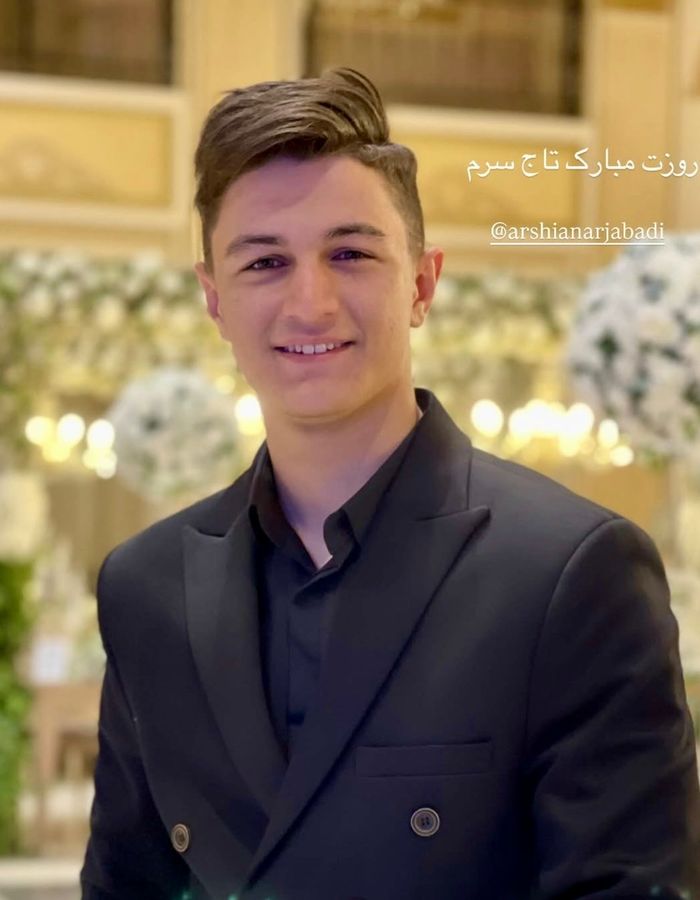 Portrait of Arshia Narjabadi, aged 19, from Tehran, killed on January 9, 2026.