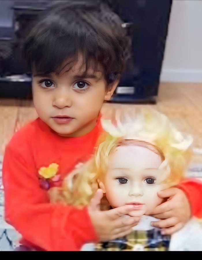 Portrait of Bahar Hosseini, aged 3, from Neyshabur, killed on January 8, 2026.