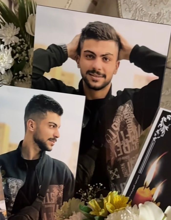 Portrait of Mobin Ghanbari, aged 20, from Tehran, killed on January 8, 2026.