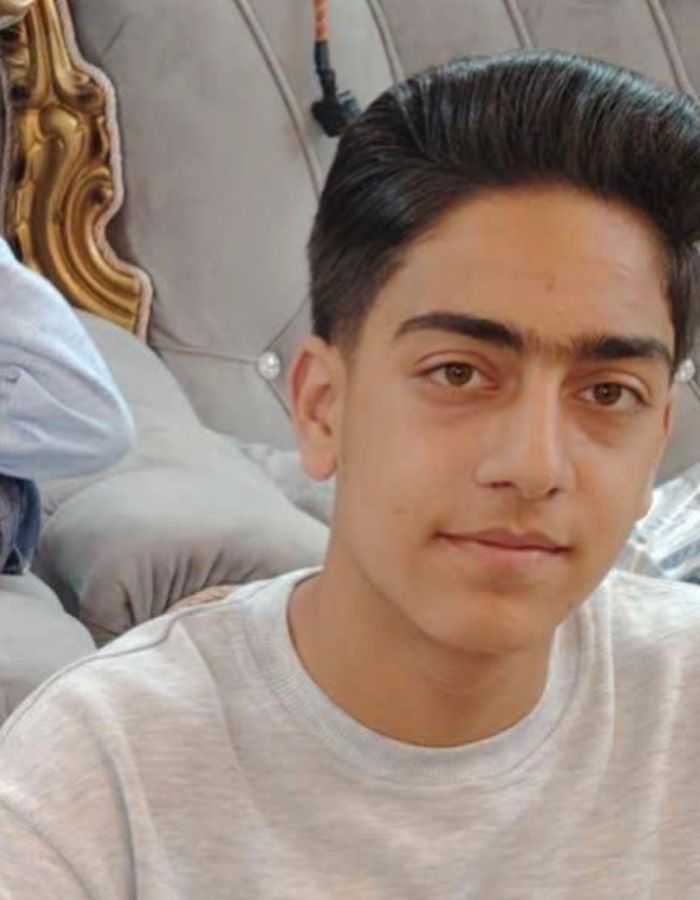 Portrait of Pedram Khalouei, aged 15, from Isfahan, killed on January 9, 2026.