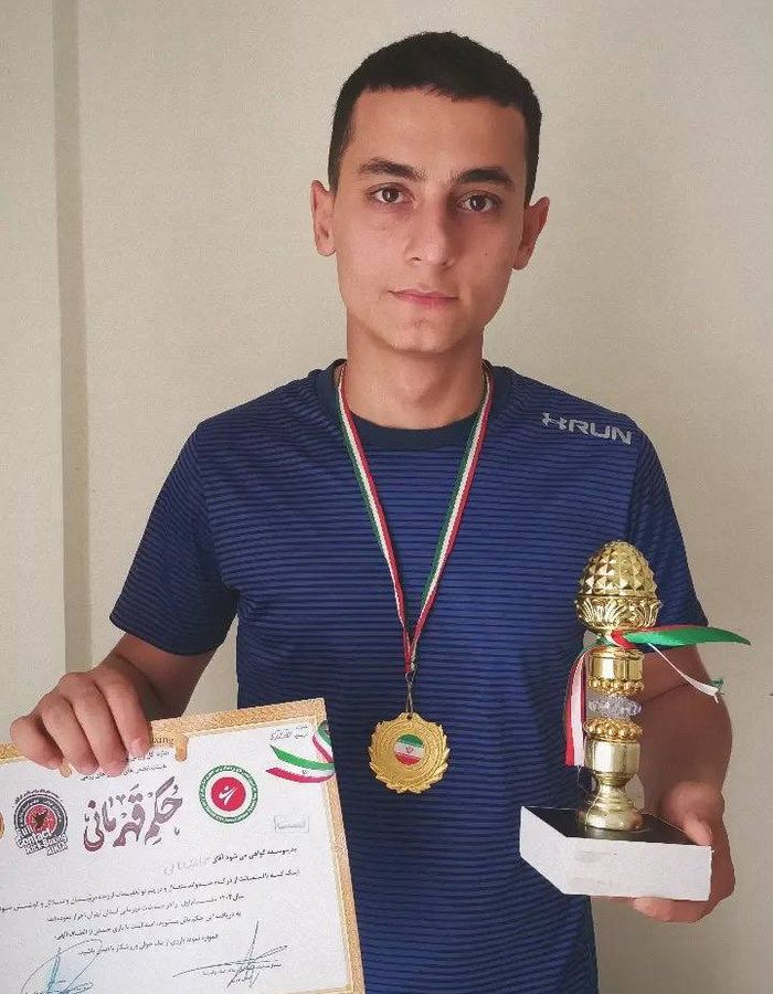 Portrait of Sajjad Shagholani, aged 20, from Qazvin, killed on January 8, 2026.