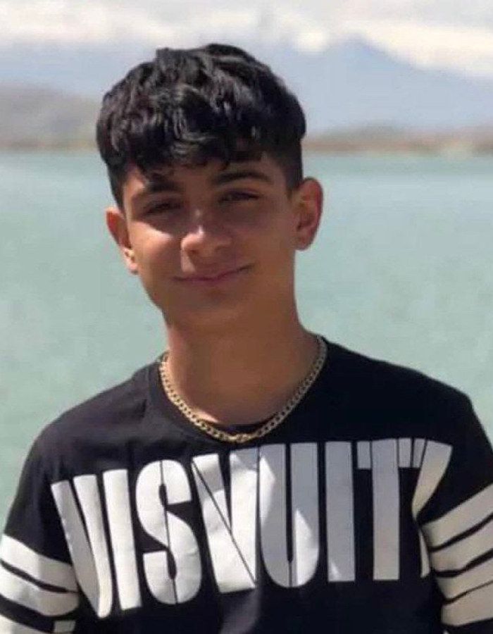 Portrait of Taha Sepahvand, aged 16, from Lorestan, killed on January 9, 2026.