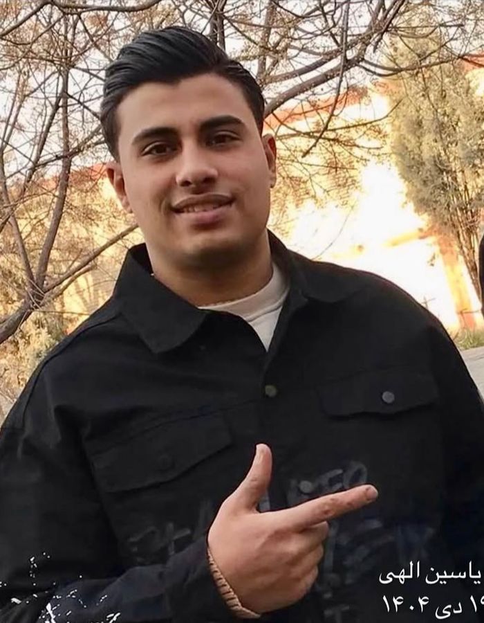 Portrait of Yasin Elahi, aged 18, from Tehran, killed on January 8, 2026.