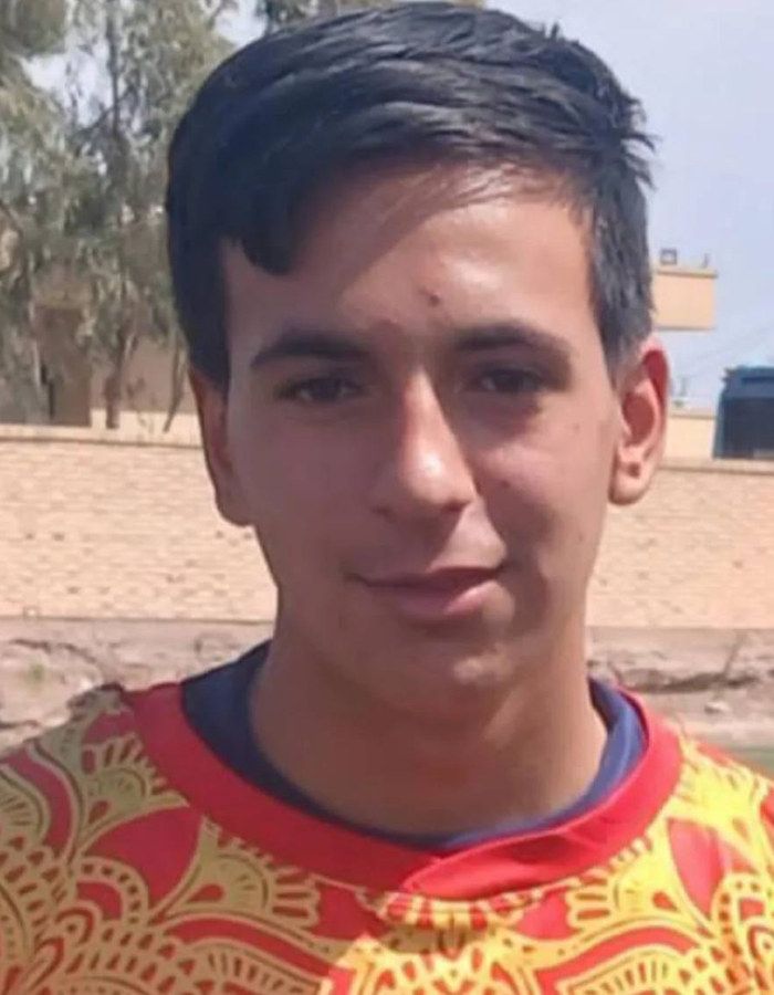 Portrait of Yasin Mahmoudi Jalalabadi, aged 17, from Rafsanjan, killed on January 9, 2026.